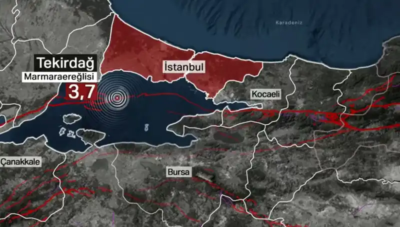 Marmara Denizi'nde Şiddetli Deprem: 3,7 Büyüklüğünde Sarsıntı!