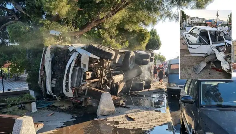 Freni Patlayan Kamyon, Trafikte Dehşet Saçtı: Olay Anı Kamerada