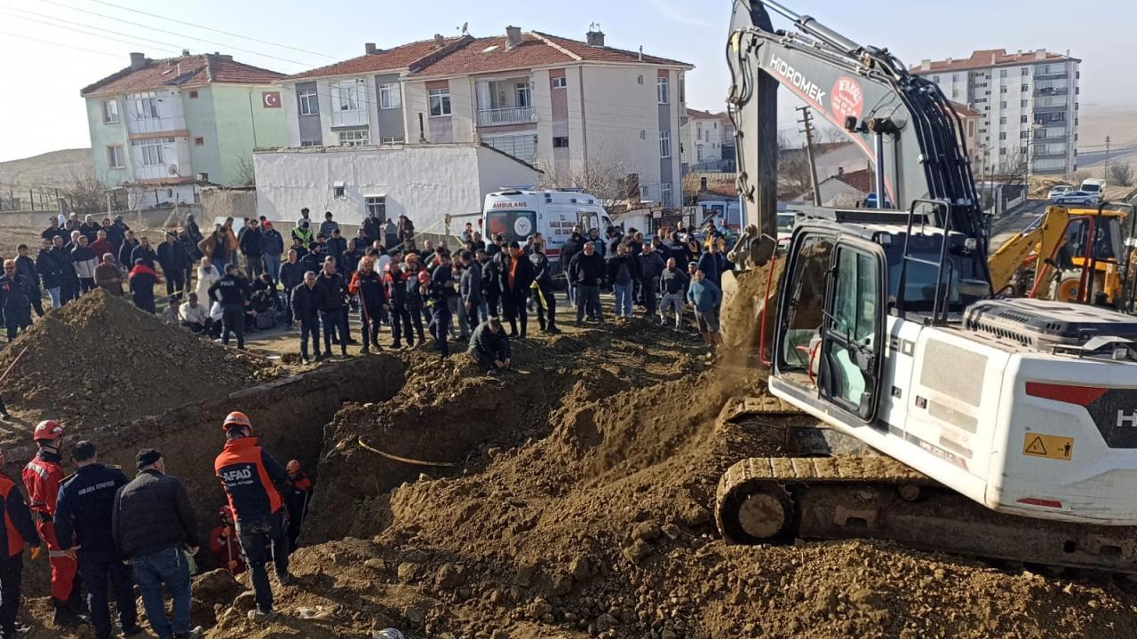 Ankara'da inşaatta meydana gelen göçük faciası: 1 ölü, 1 işçi kayıp