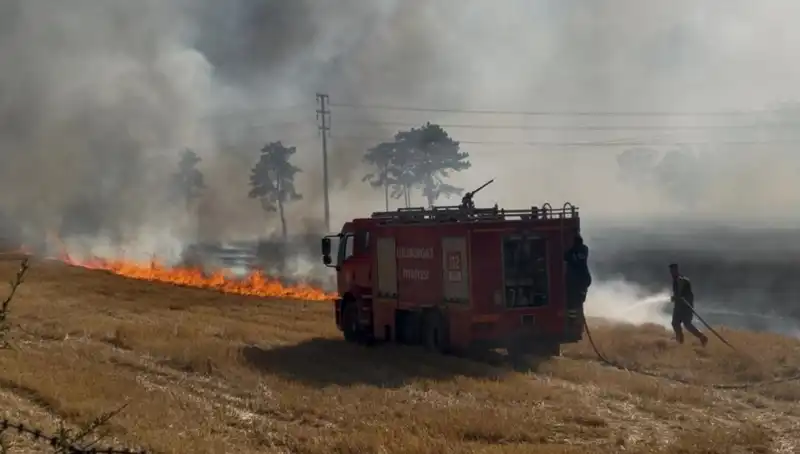 Kırklareli'nde Anız Yangını: Tarım Alanlarında Korkutan Yangın Paniği